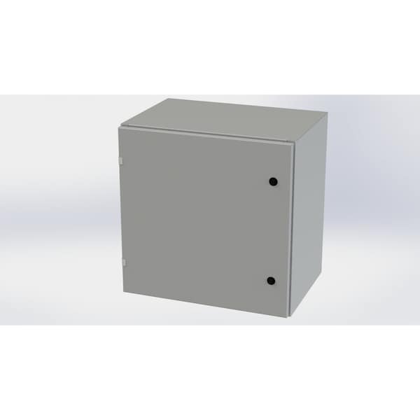 1/4 Turn Latch Electrical Enclosures, 24 in H, 16 in D, 24 in W, NEMA 3R, 4, 12, 13, Carbon Steel
